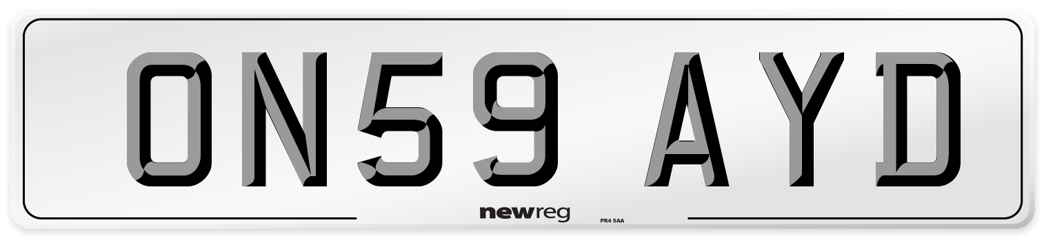 ON59 AYD Number Plate from New Reg